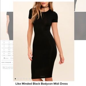 Lulus Black Bodycon Midi Dress